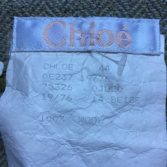 Chloe Wool Tweed Trumpet Skirt in Beige - Size 44 - Picture 5 of 8